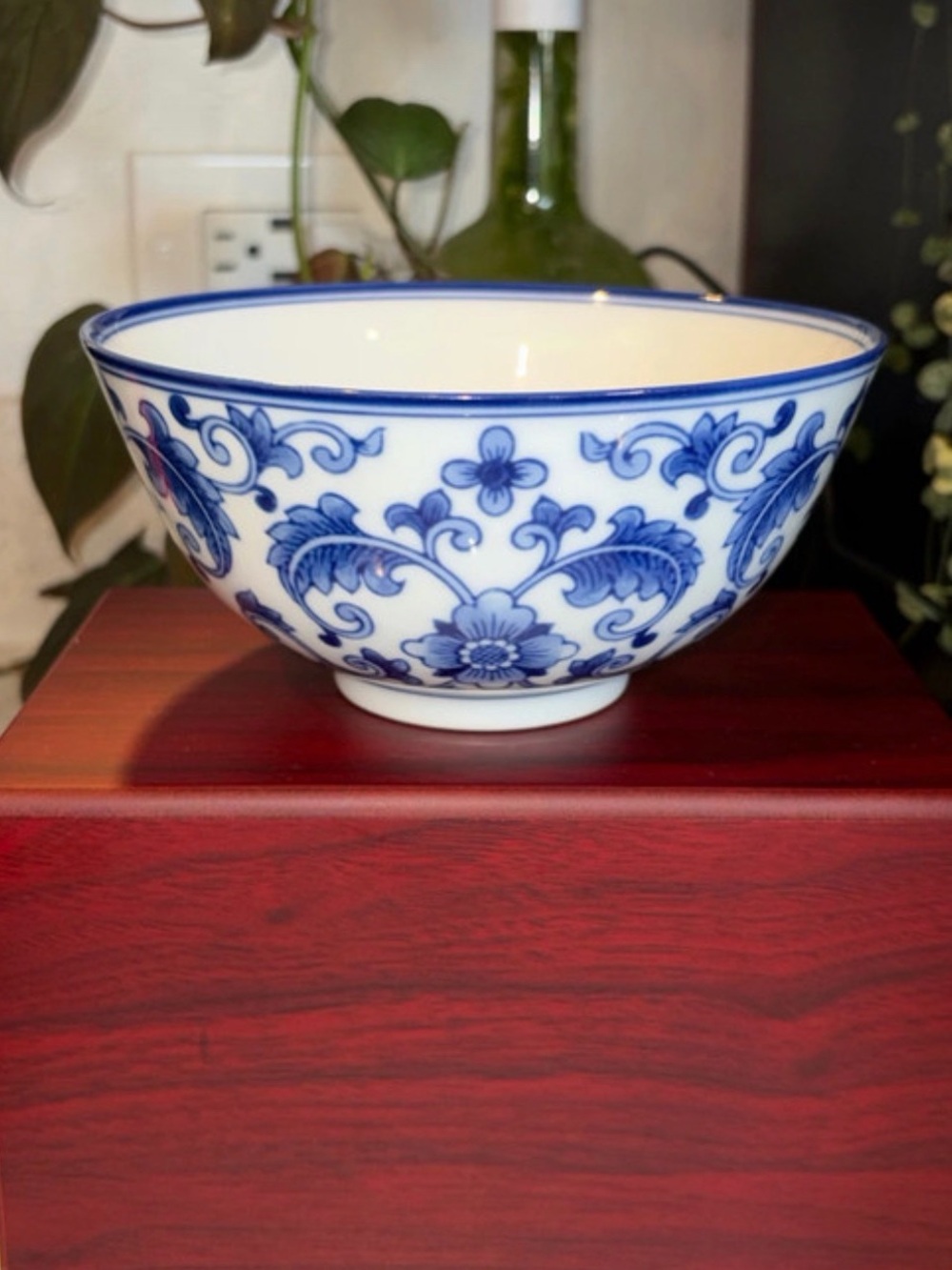 Vintage Blue & White Porcelain Floral Bowl -
The Bombay Company